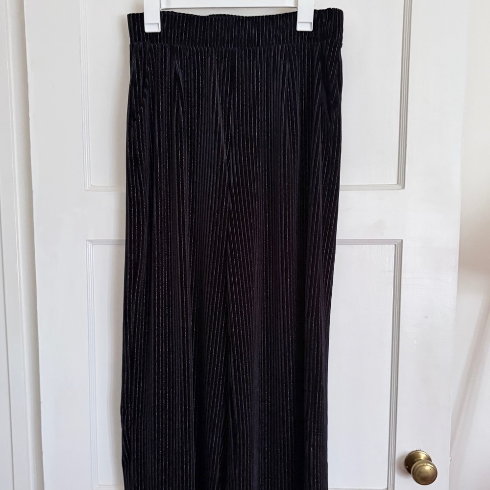 Modcloth Black Velvet Boot Cut Pants